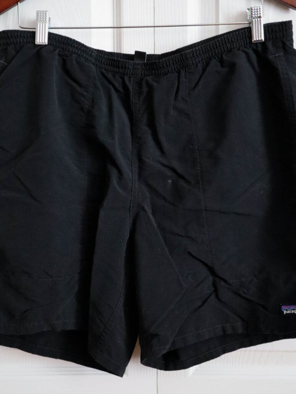 Patagonia Baggies Shorts Men's Sz M 7" Inseam Black Nylon Activewear Mesh Lined